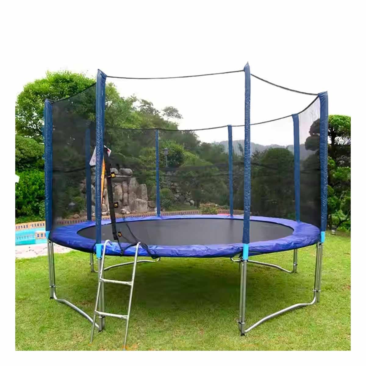 TRAMPOLIN INFANTIL 244X220CM DE BASE ESTABLE PARA SALTOS MUY SEGUROS Y+LIGAS REGALO - 1