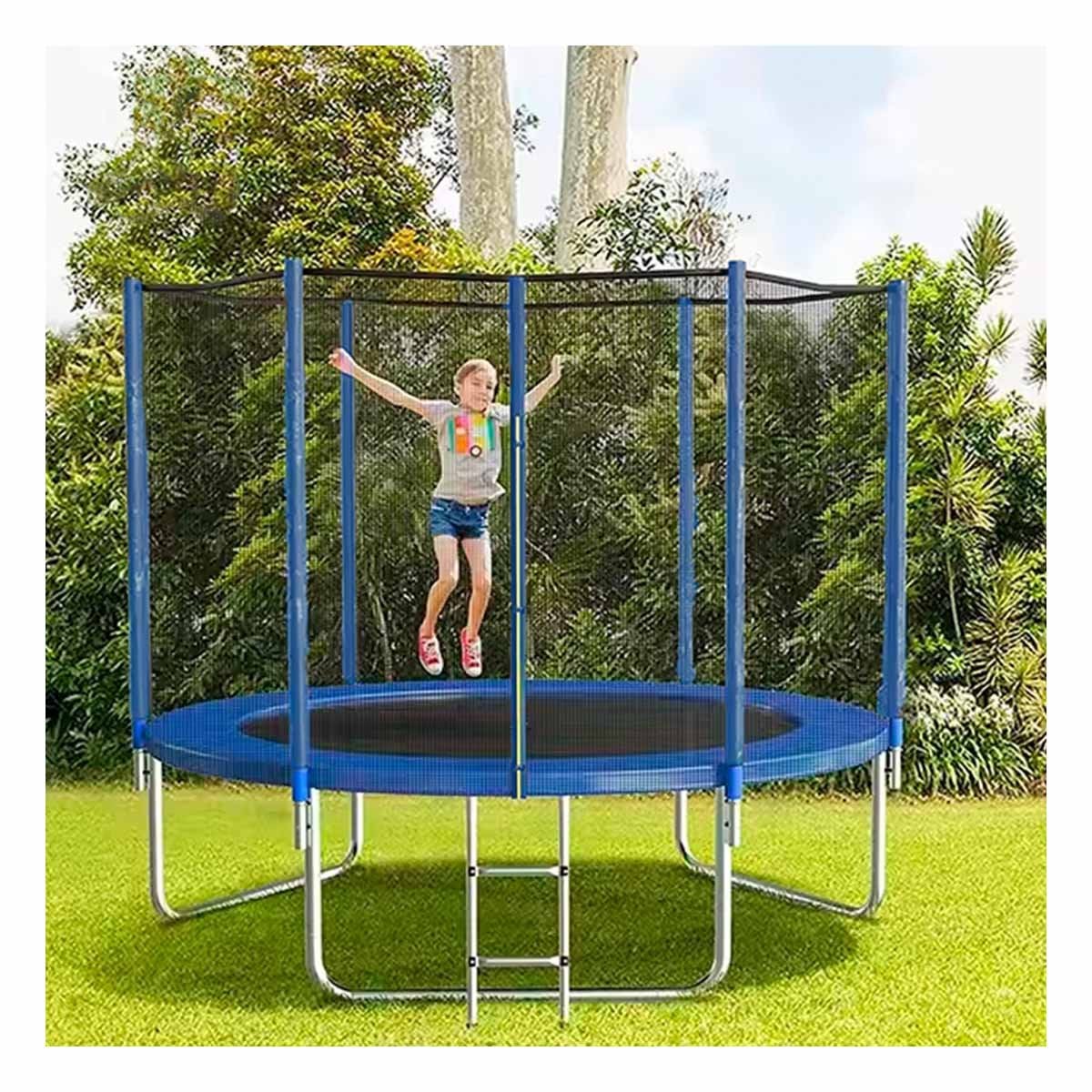 TRAMPOLIN INFANTIL 244X220CM DE BASE ESTABLE PARA SALTOS MUY SEGUROS Y+LIGAS REGALO - 2