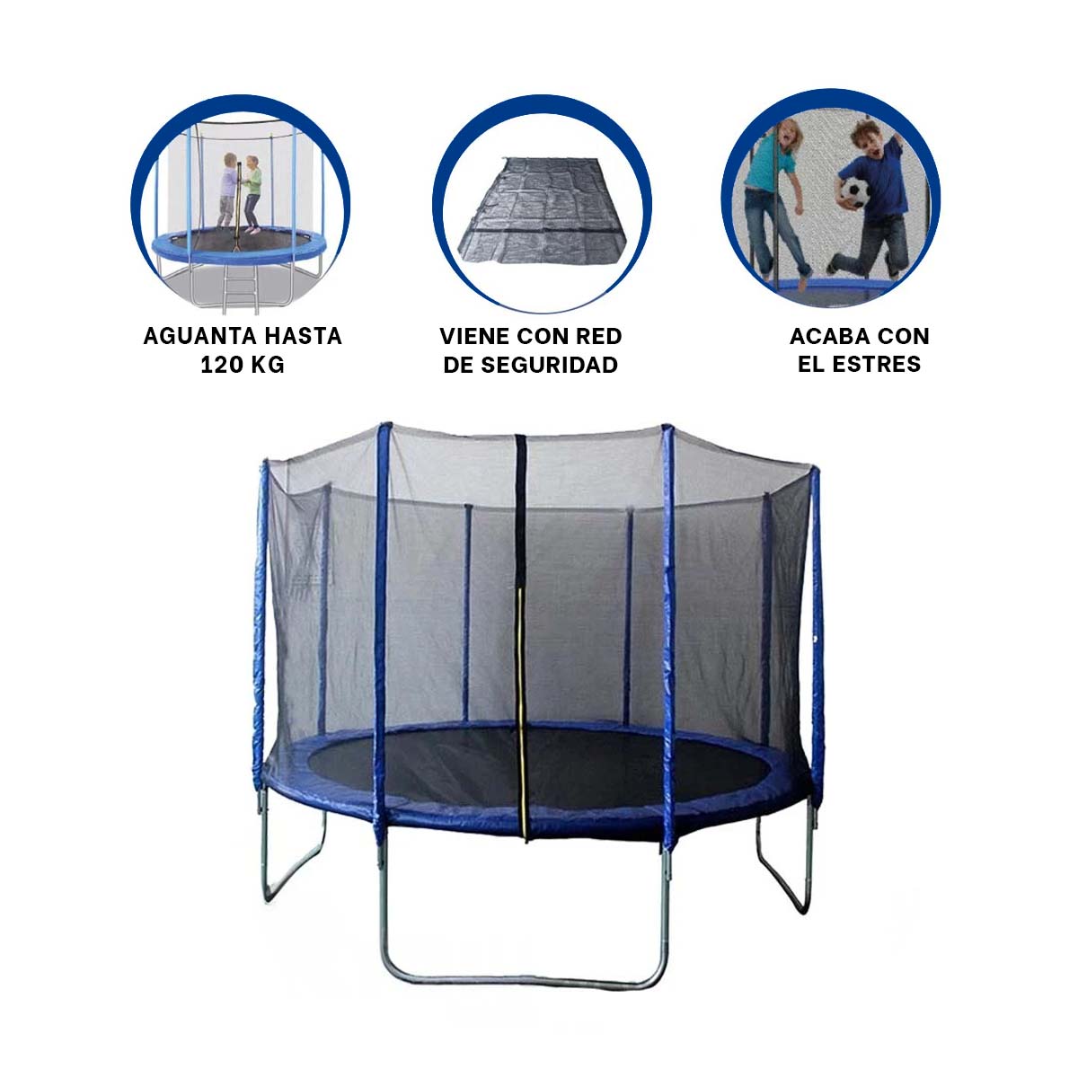 TRAMPOLIN MODERNIZADO PARA NIÑO EN AZUL Y+REGALO STICKERS - 4