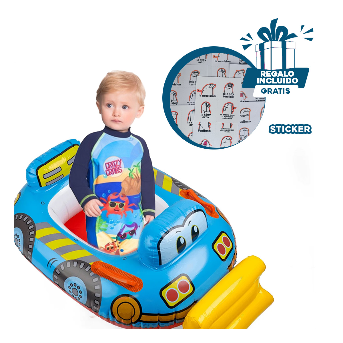 INFLABLE ACOGEDOR Y FACIL DE TRANSPORTAR Y+GIFT STICKERS - 1