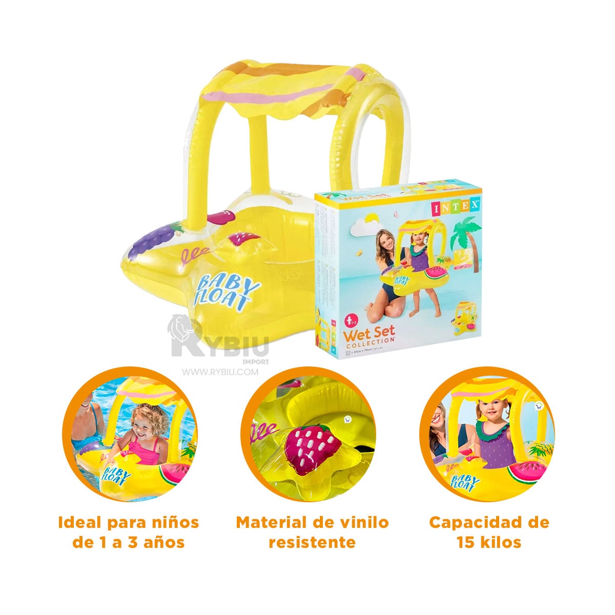 INFLABLE MAXIMA COMODIDAD EN COLOR AMARILLO Y+GIFT STICKERS - 1