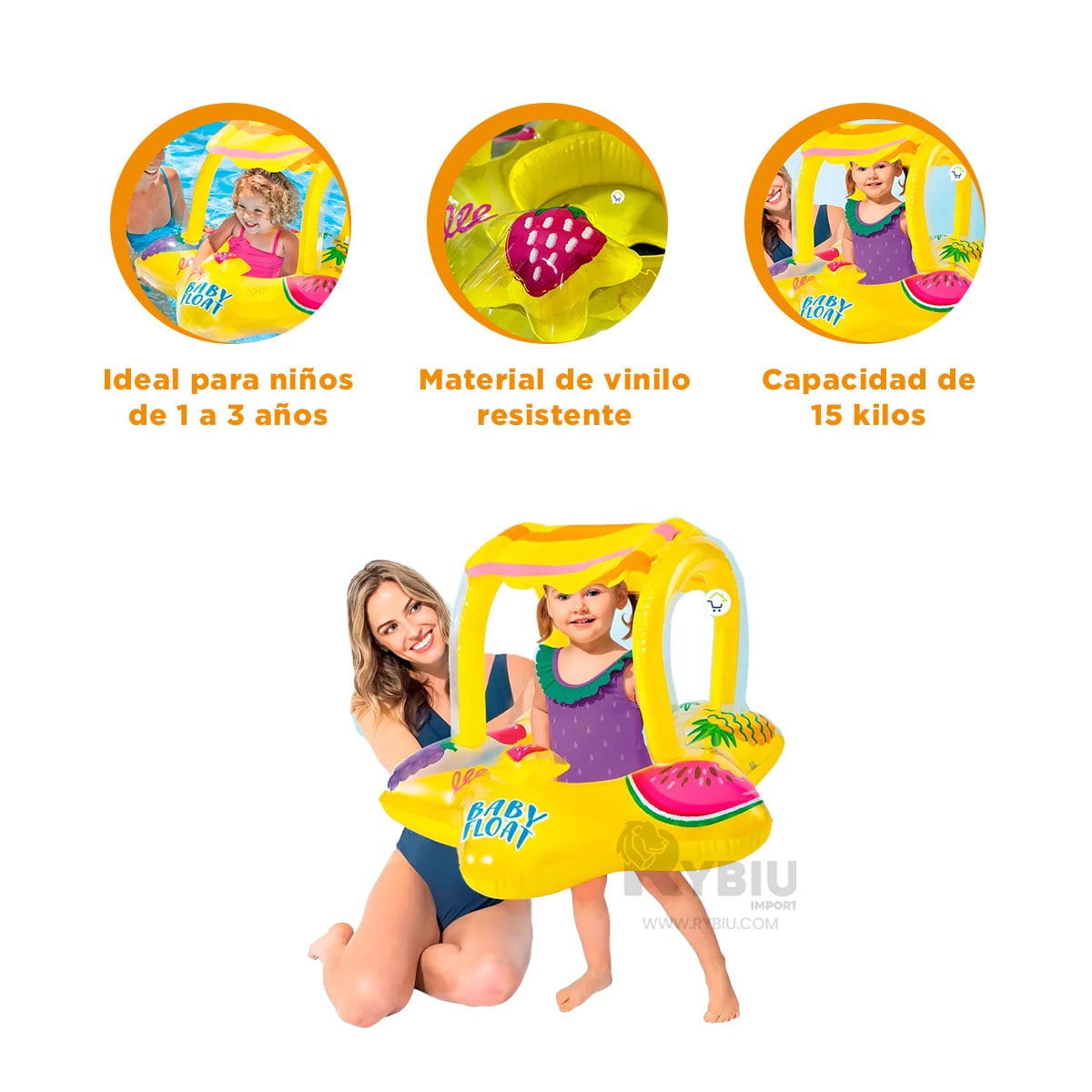INFLABLE MAXIMA COMODIDAD EN COLOR AMARILLO Y+GIFT STICKERS - 2