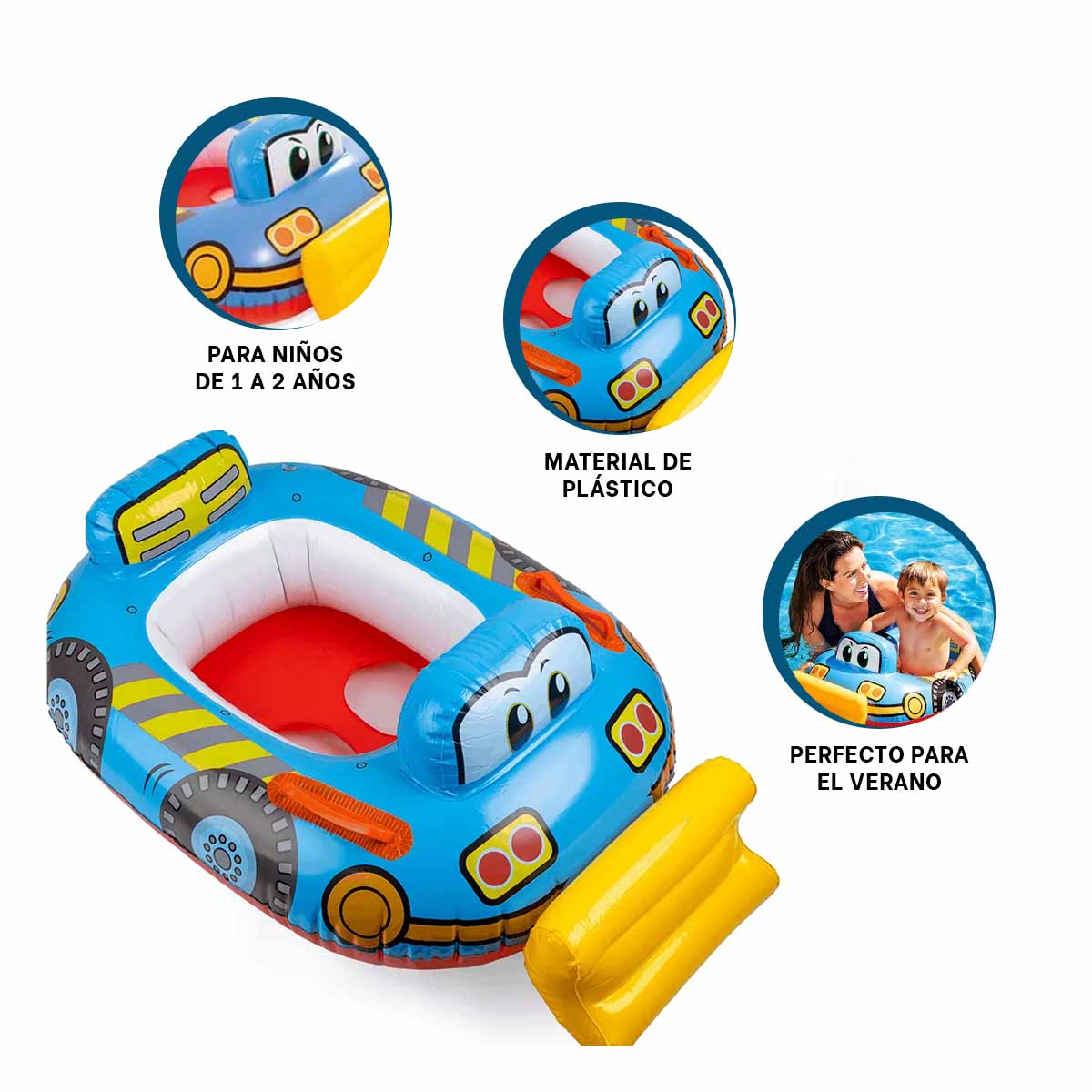 INFLABLE PORTATIL Y LIGERO PARA PILETA Y+REGALO STICKERS - 4