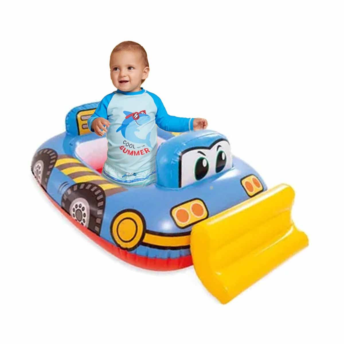 ARO CARROS PARA NIÑO CON FORMA DE TRACTOR EN TONO CELESTE PARA PISCINA Y+LIGAS REGALO - 3