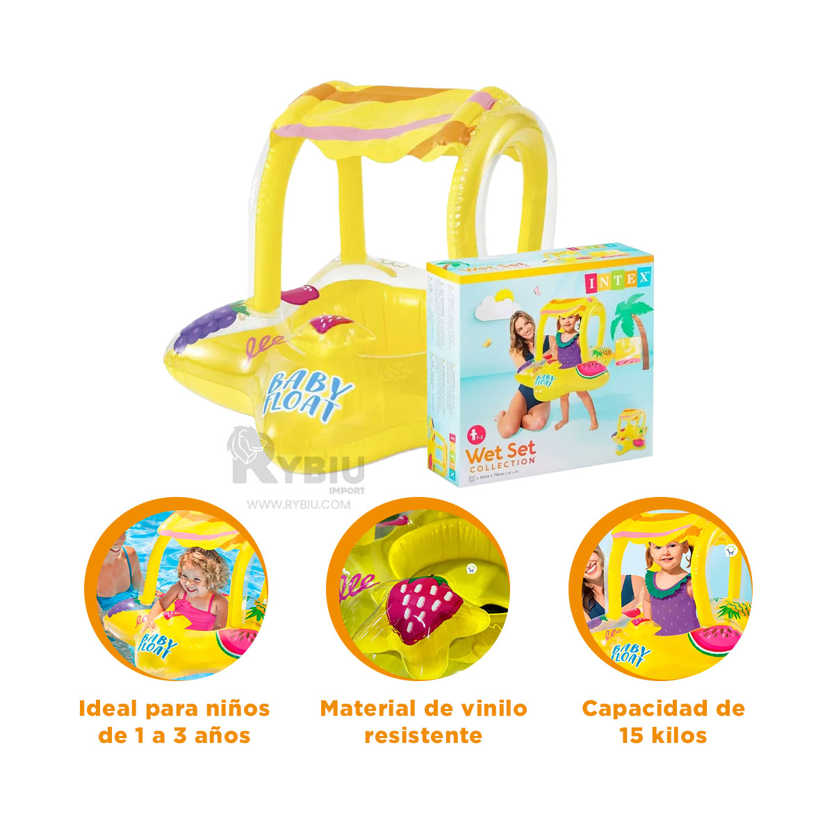 INFLABLE PORTATIL DE COLOR AMARILLO Y+REGALO STICKERS - 4