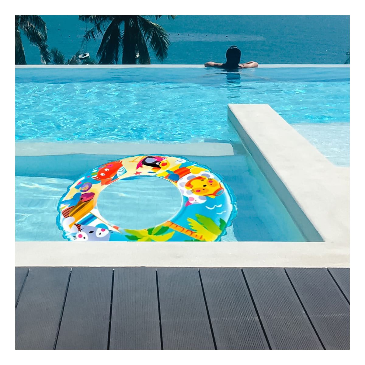 INFLABLE RYBIU PORTATIL PARA PILETA CELESTE + REGALO STICKERS - 1