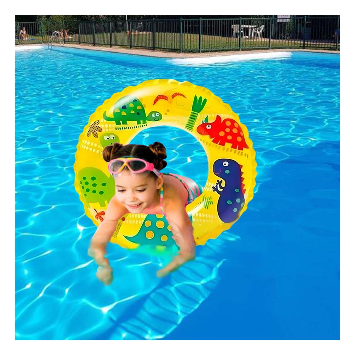 INFLABLE PORTATIL PARA PILETA AMARILLO Y+REGALO STICKERS - 1