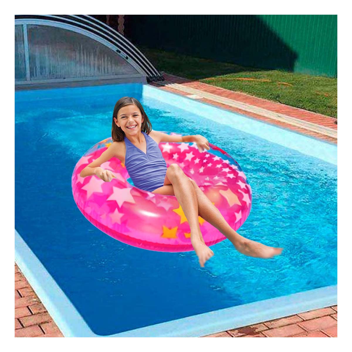 INFLABLE FACIL DE TRANSPORTAR ROSADO Y+GIFT STICKERS - 1