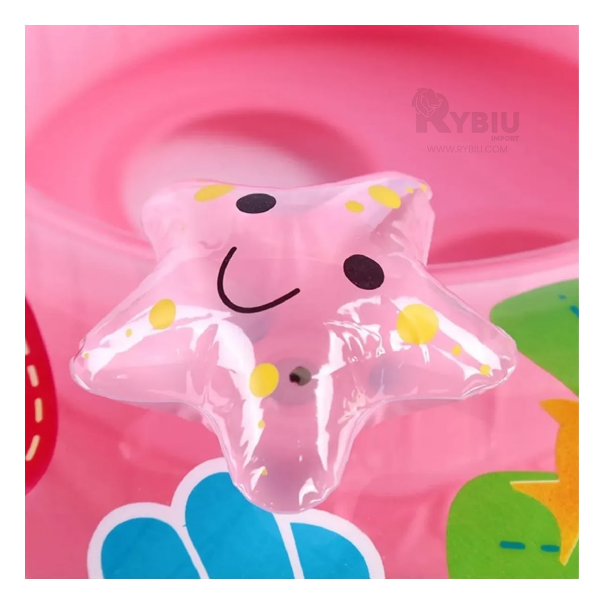 FLOTADOR DE DISEÑO DE FLOR COLOR ROSADO Y+PAPEL DE REGALO - 1