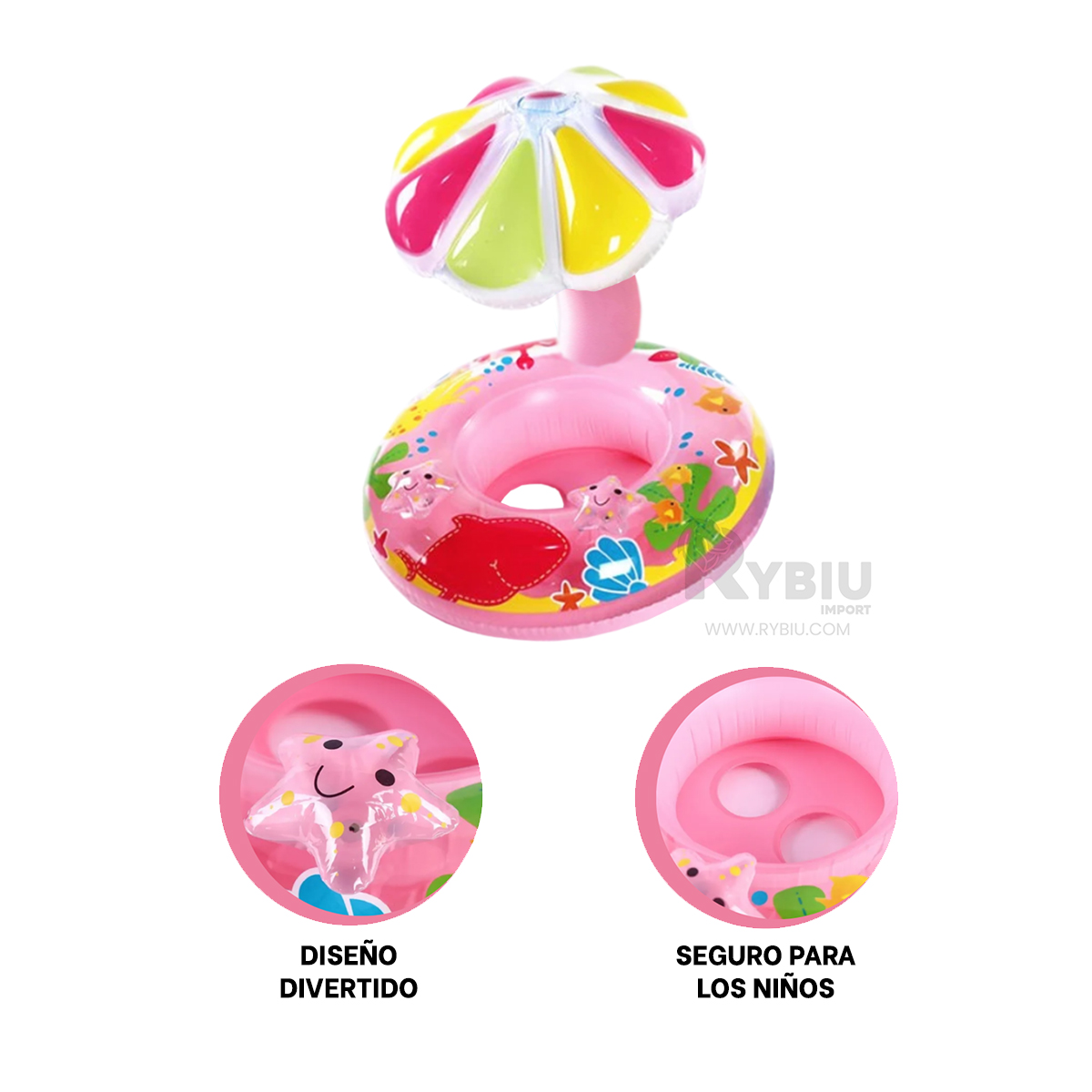SALVAVIDAS LIGERO UTIL DE FLOR COLOR ROSADO Y+GIFT STICKERS - 3
