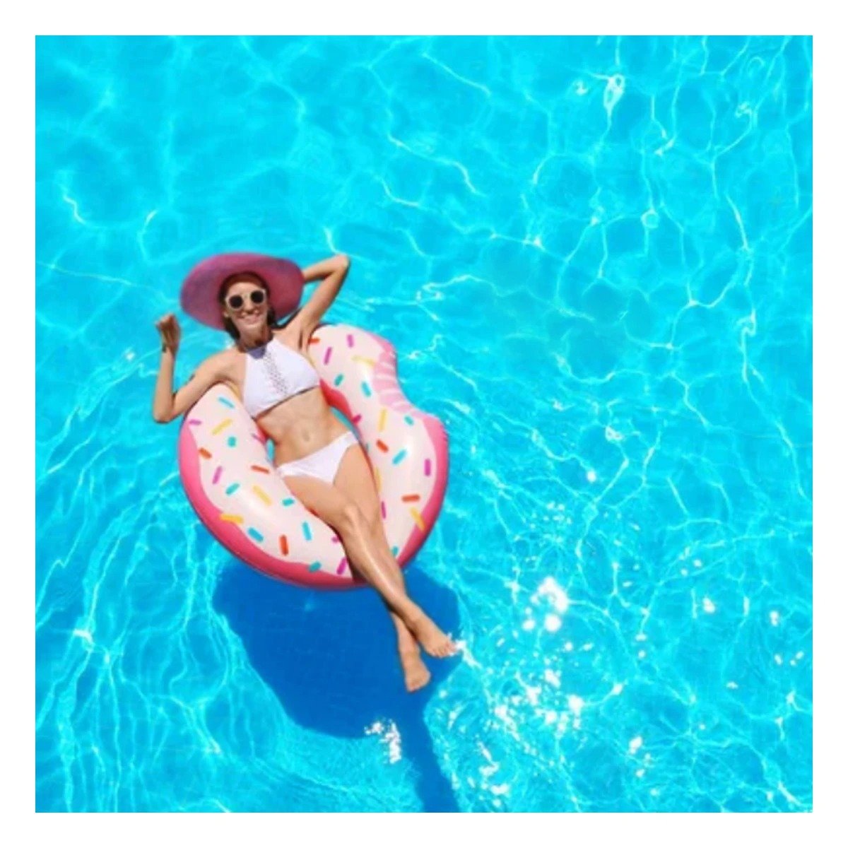 FLOTADOR INFANTIL DONAL PINK 107 CM LIGERO Y SEGURO PARA PISCINA Y+LIGAS REGALO - 2