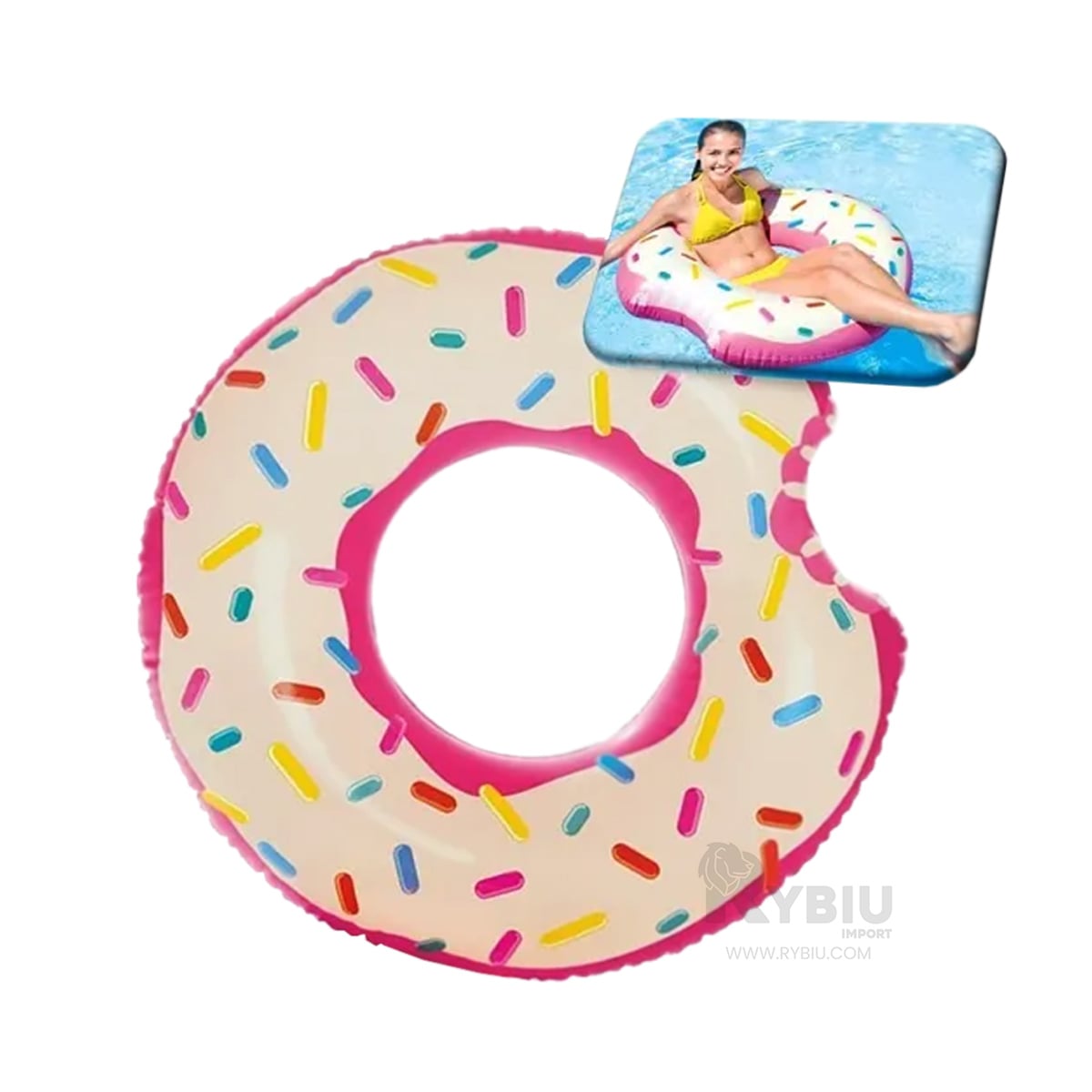 INFLABLE UTIL DONAL DE 107CM PINK Y+BANDERITAS ADHESIVAS - 1