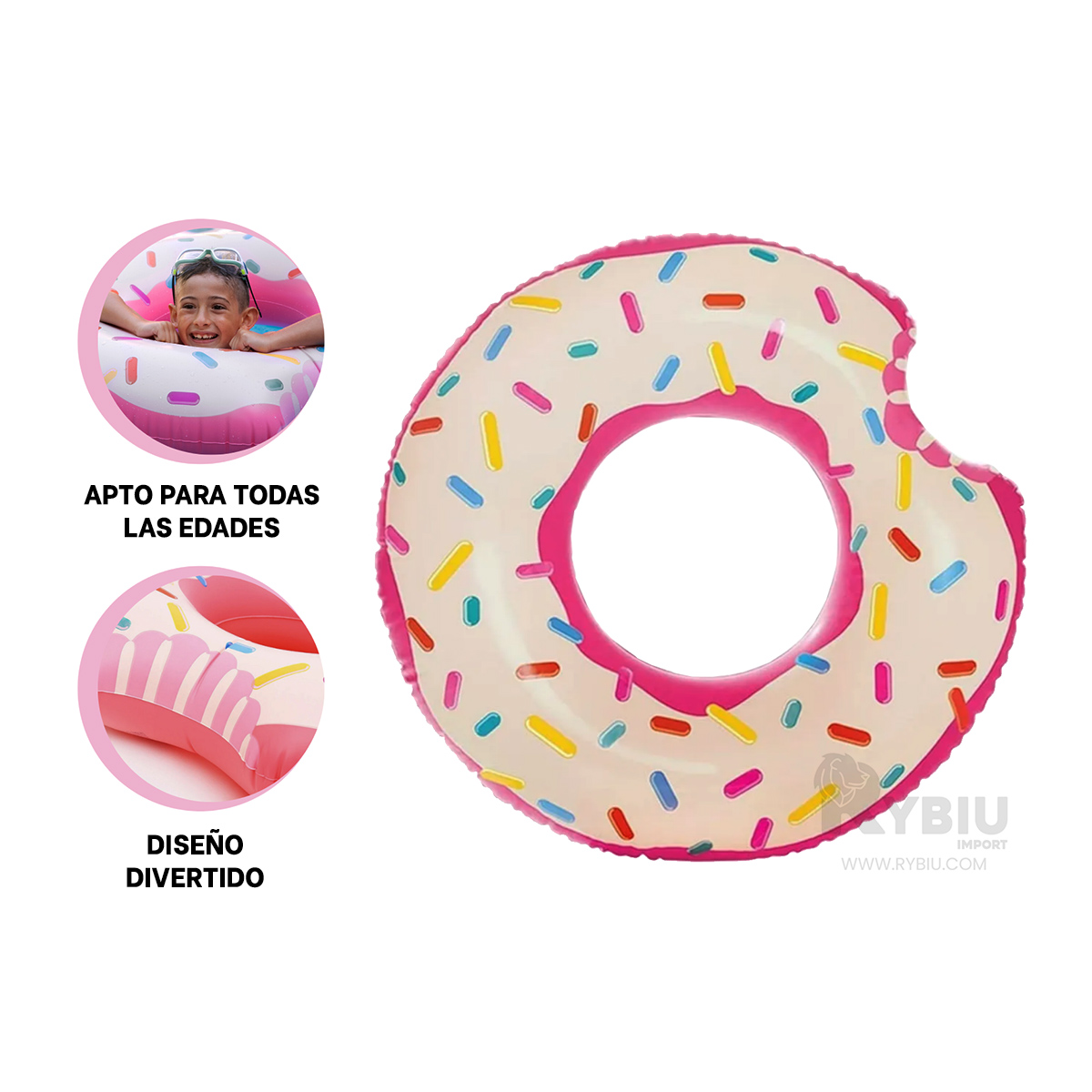 INFLABLE UTIL DONAL DE 107CM PINK Y+BANDERITAS ADHESIVAS - 4