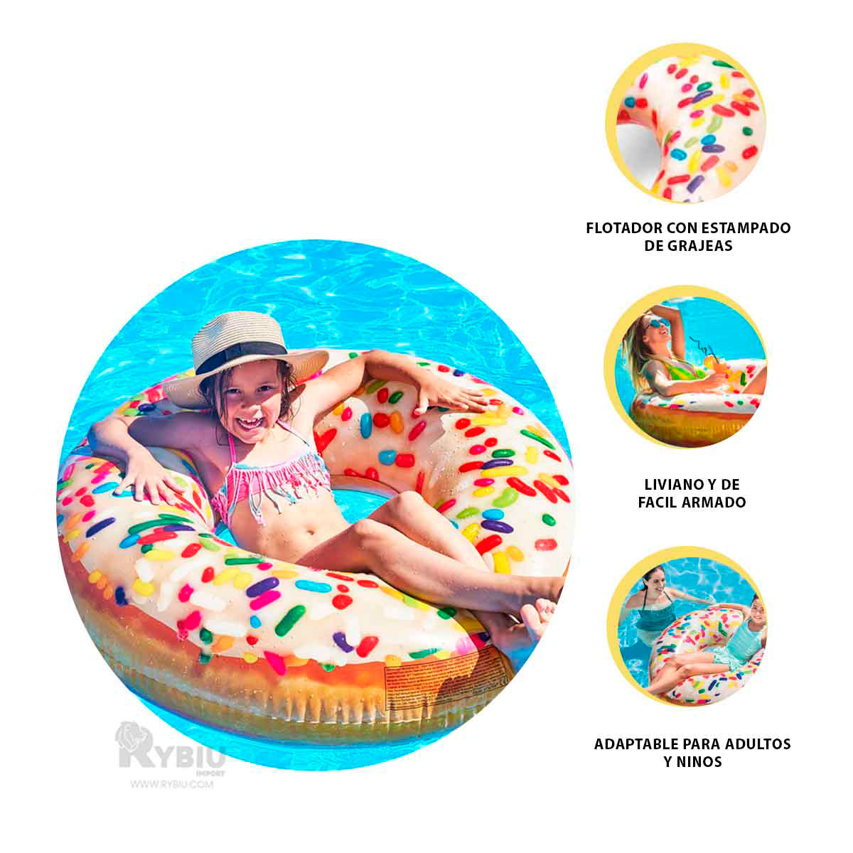 SALVAVIDAS LIGERO UTIL DONAL DE 114CM SPRINT Y+GIFT STICKERS - 4