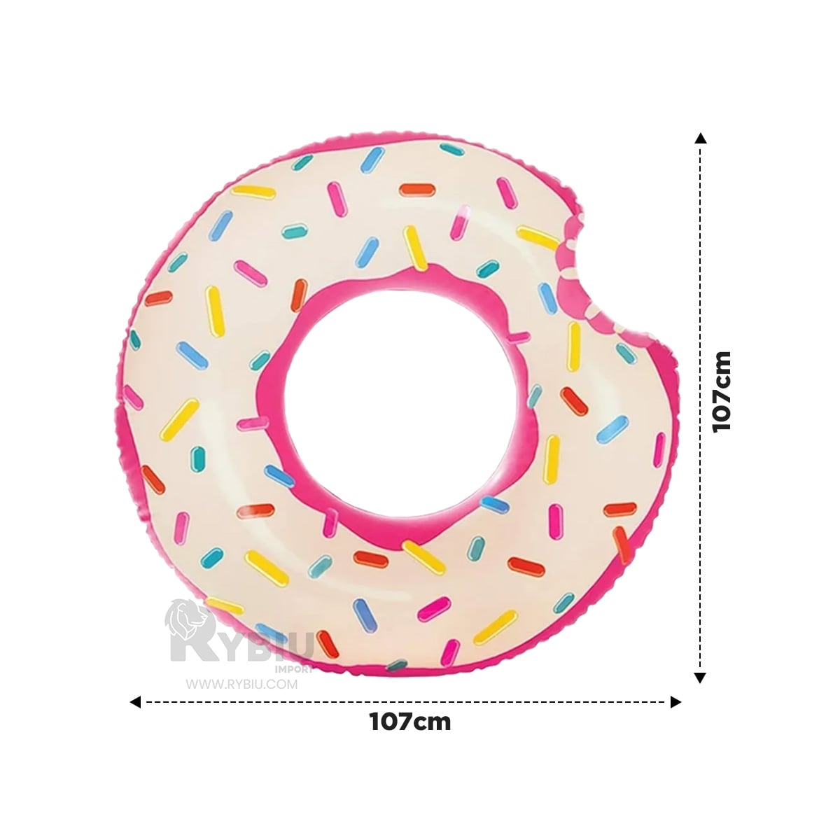 INFLABLE DE DONAL DE 107CM PINK Y+REGALO LIGAS PARA PEINAR - 5