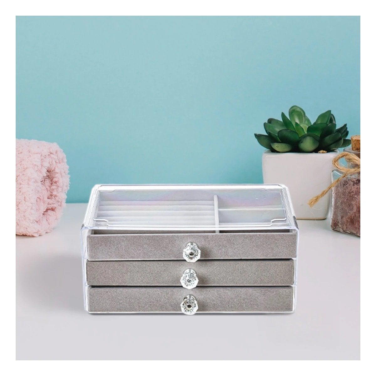 JOYERO RYBIU BE32216 CAJA JOYAS 11X13.5X23.5 CM EN PLOMO + POST-IT ADHESIVOS - 1