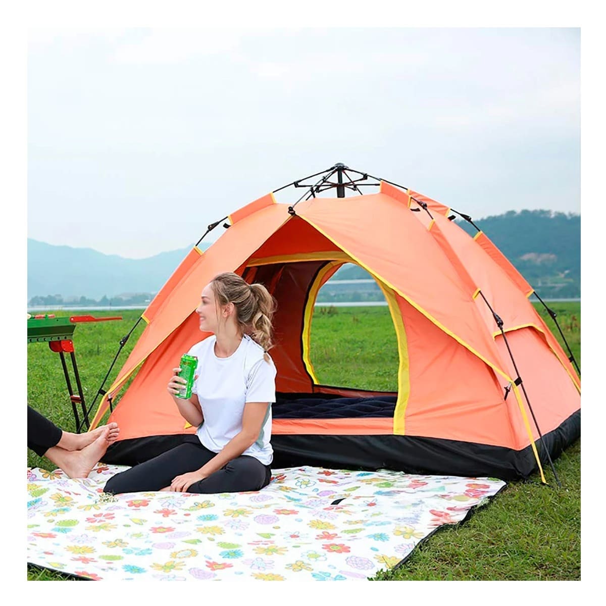 CARPA RYBIU 4 PERSONAS MG-AU04A TIENDA EFICAZ ANARANJADO + REGALO LIGAS PEINAR - 2