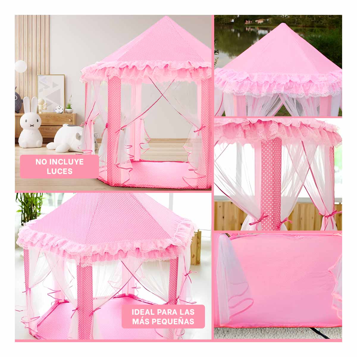 CARPA DE NIÑAS EN COLOR ROSADO CON TUL Y+PAPEL DE REGALO - 3