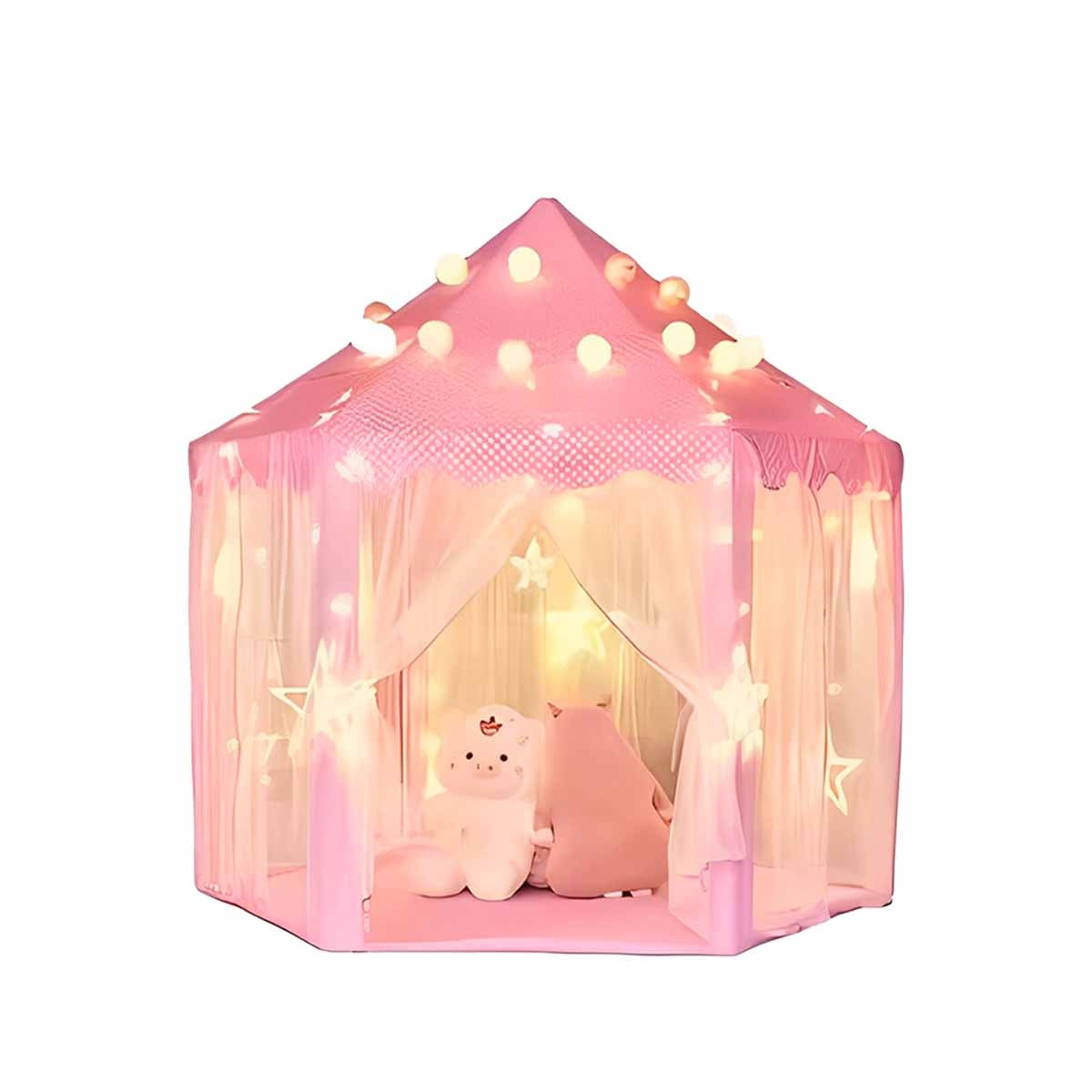 CARPA CON LUCES DE NIÑAS EN COLOR ROSADO Y+PAPEL DE REGALO - 4
