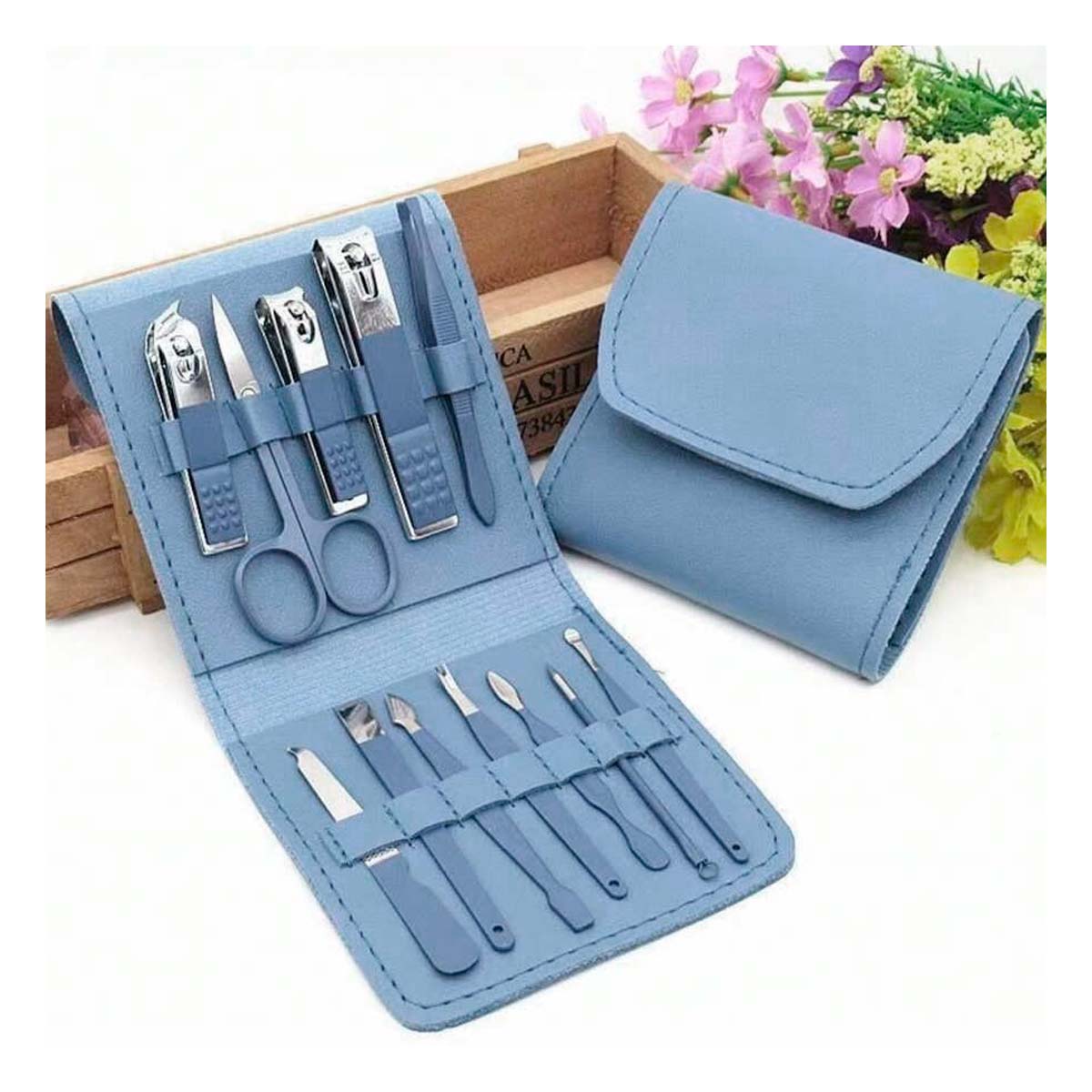 SET VERSATIL DE PINZAS Y CORTAUÑAS CELESTE Y+PAPEL DE REGALO - 1