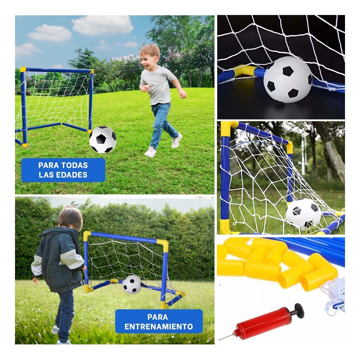 PORTERIA DE FUTBOL MINI 100X60 CM PLEGABLE PARA NINOS Y JOVENES Y+POST IT - 1