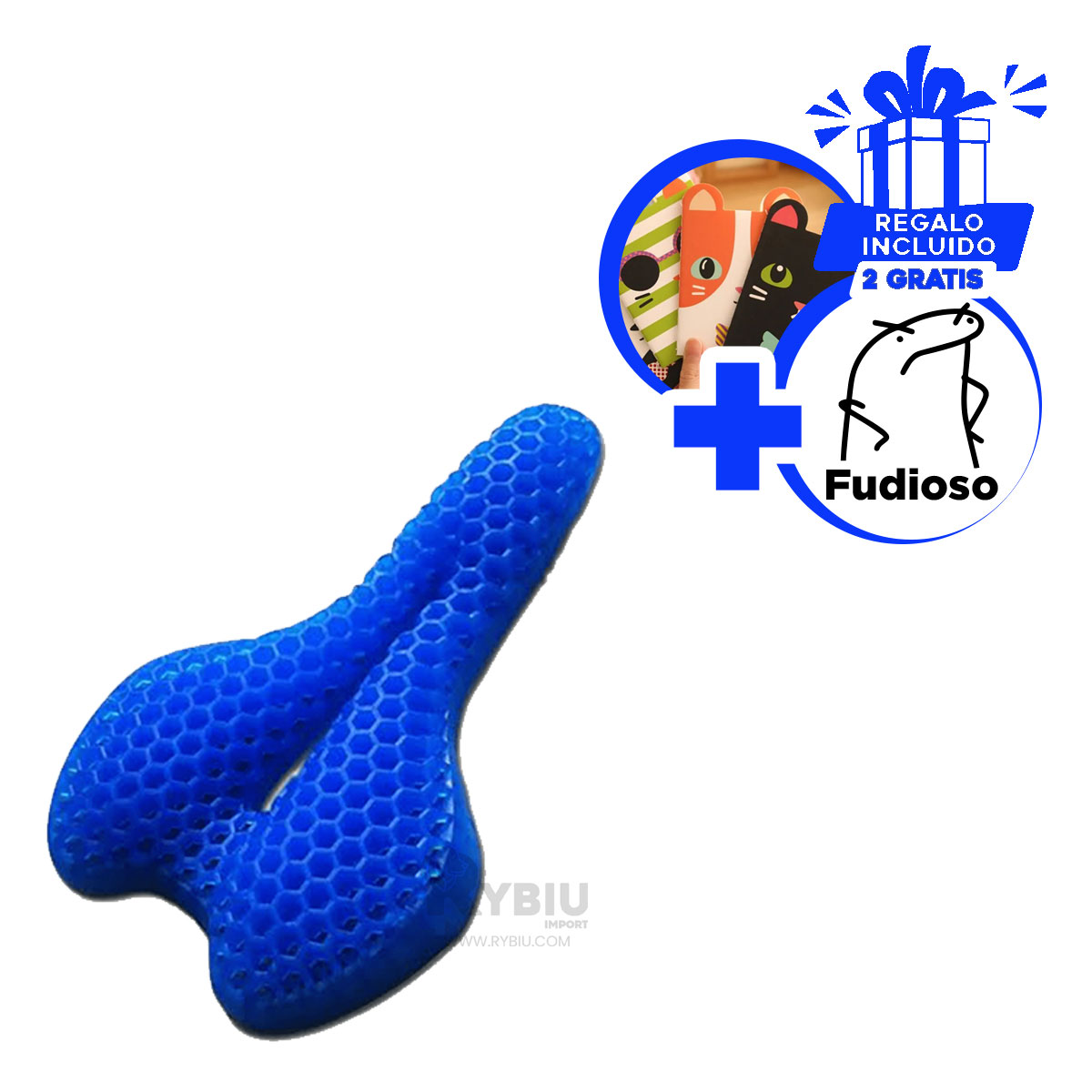 ASIENTO RYBIU DE30509 RESISTENTE CON FUNDA AZUL + PAPEL REGALO - 2