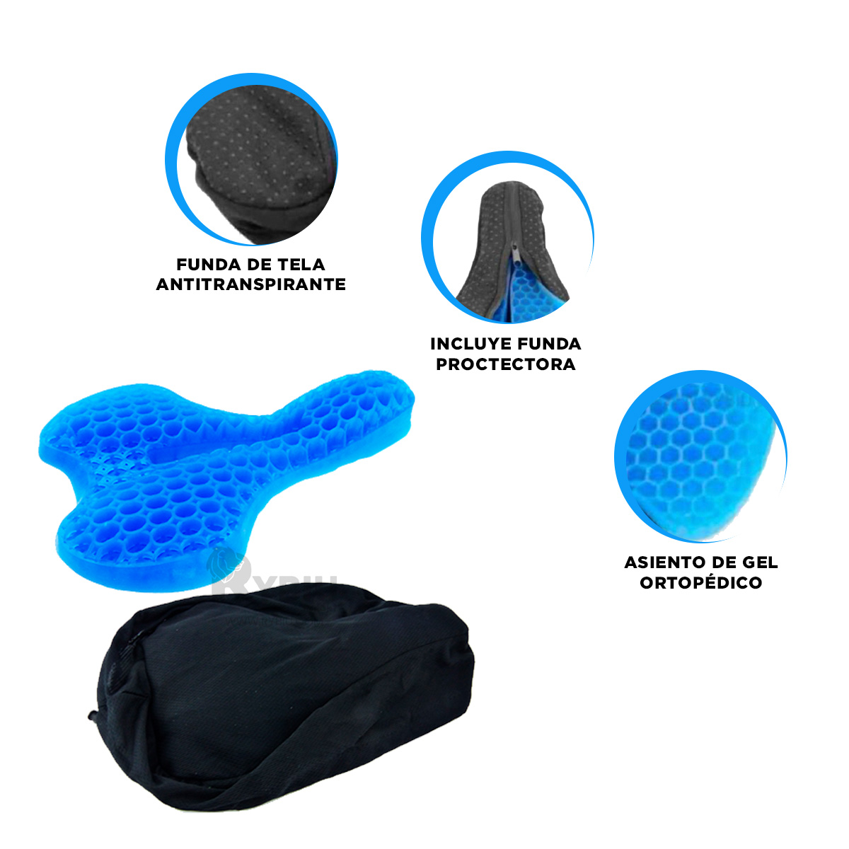 ASIENTO RYBIU DE30509 RESISTENTE CON FUNDA AZUL + PAPEL REGALO - 3