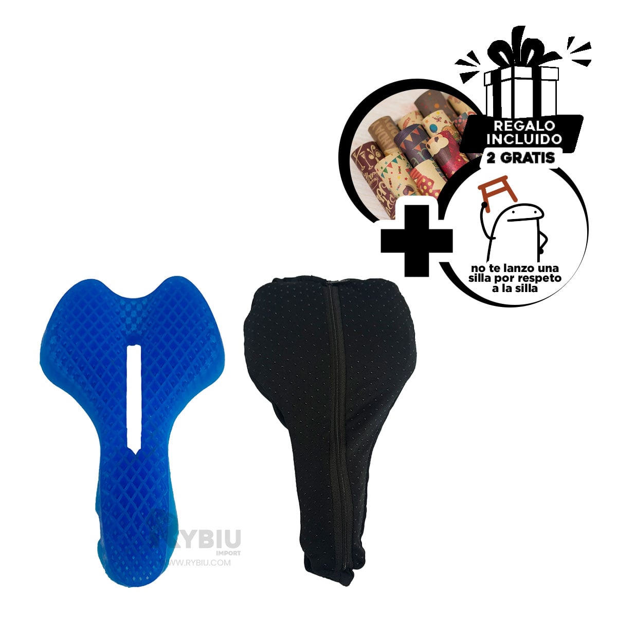 BANCO RYBIU DE30509 BICICLETA CON FORRO AZUL + REGALO STICKERS - 2