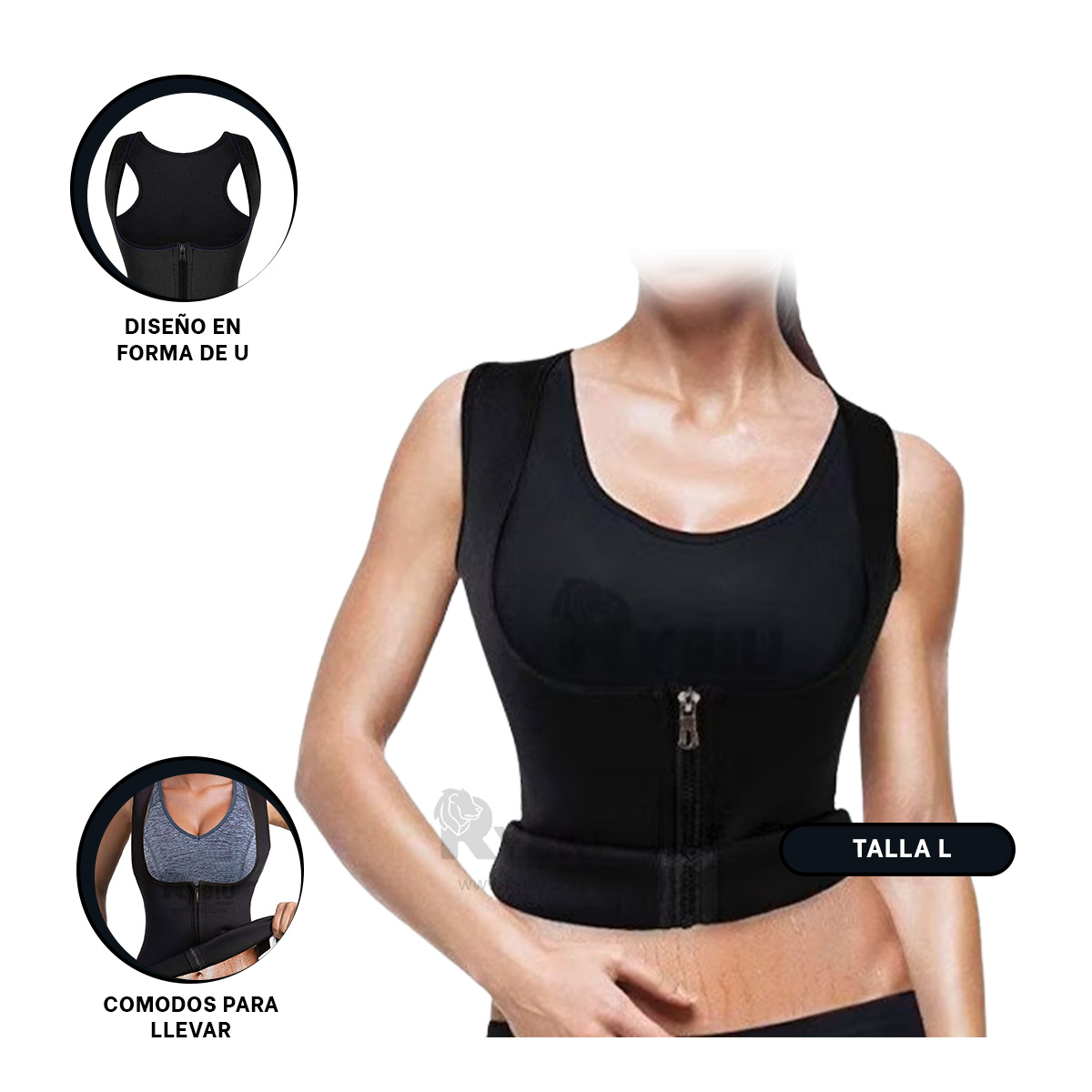 CHAQUETA MUJER RYBIU NEGRO DE30521 ENTRENAMIENTOS COMODO EN L + GIFT STICKERS - 3