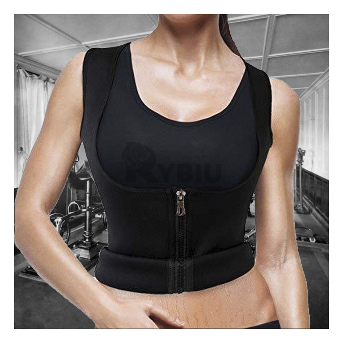 CHAQUETA MUJER RYBIU NEGRO DE30522 EJERCICIOS EN TALLA M + REGALO STICKERS - 4