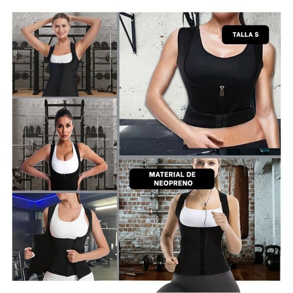 FAJA MUJER RYBIU NEGRO DE30525 TERMICA ENTRENAMIENTO S + POST-IT ADHESIVOS - 5