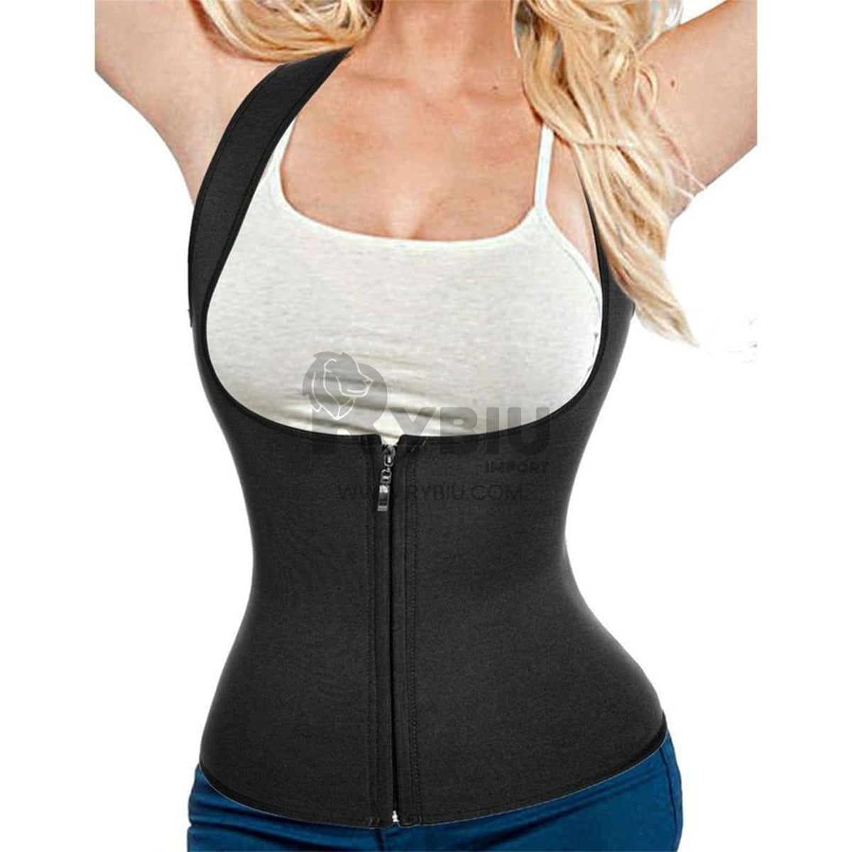 FAJA MUJER RYBIU NEGRO DE30522 CROSSFIT M + BANDERITAS ADHESIVAS - 2