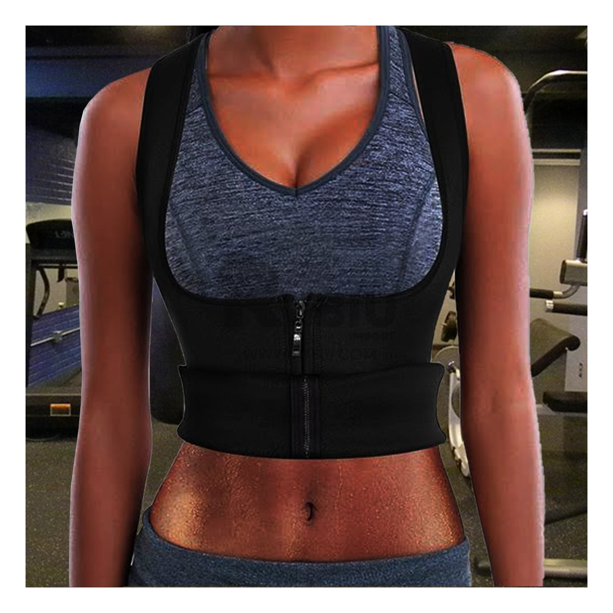 FAJA MUJER RYBIU NEGRO DE30522 CROSSFIT M + BANDERITAS ADHESIVAS - 4