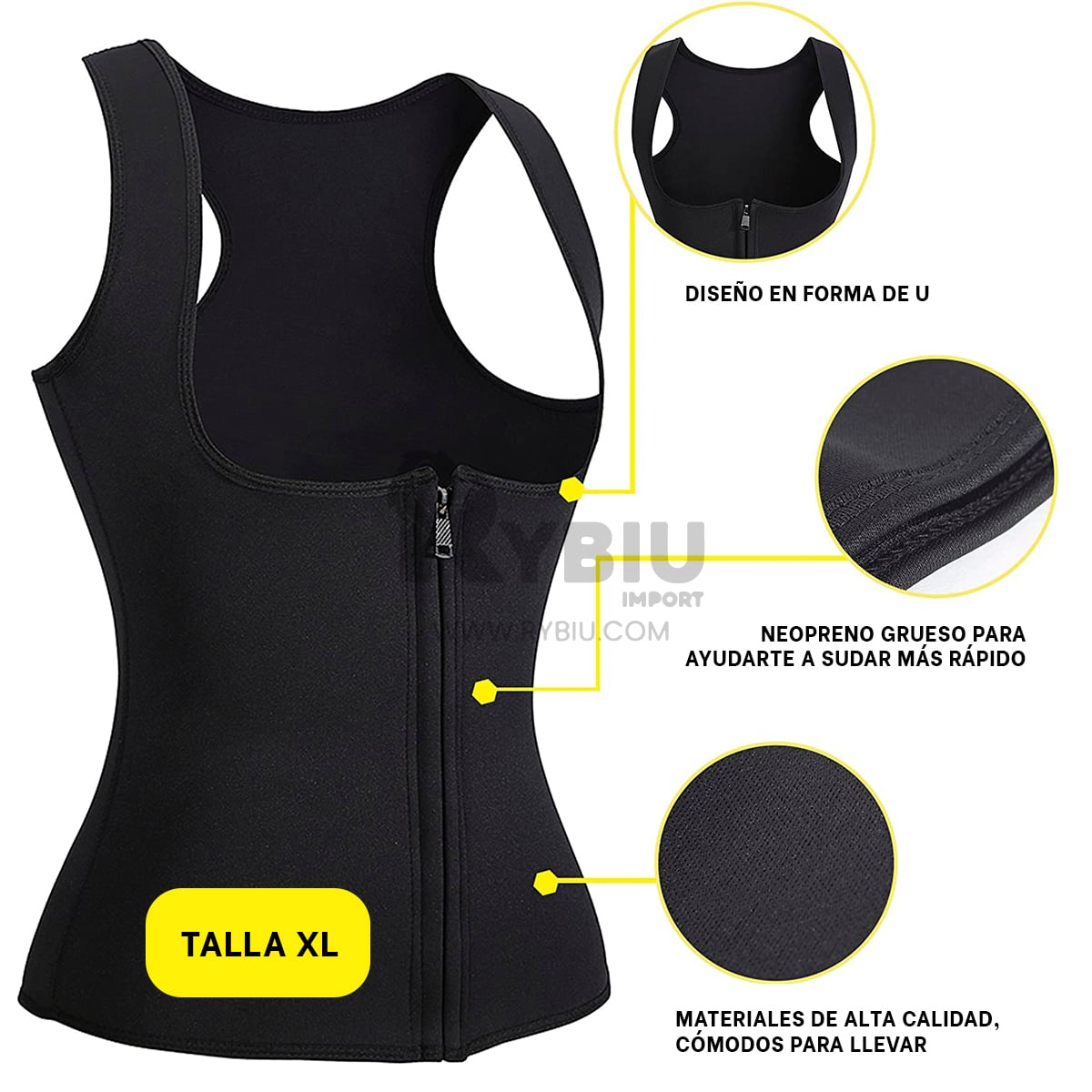 CHAQUETA MUJER RYBIU NEGRO DE30523 TERMICA TALLA XL + GIFT MINIAGENDA - 3