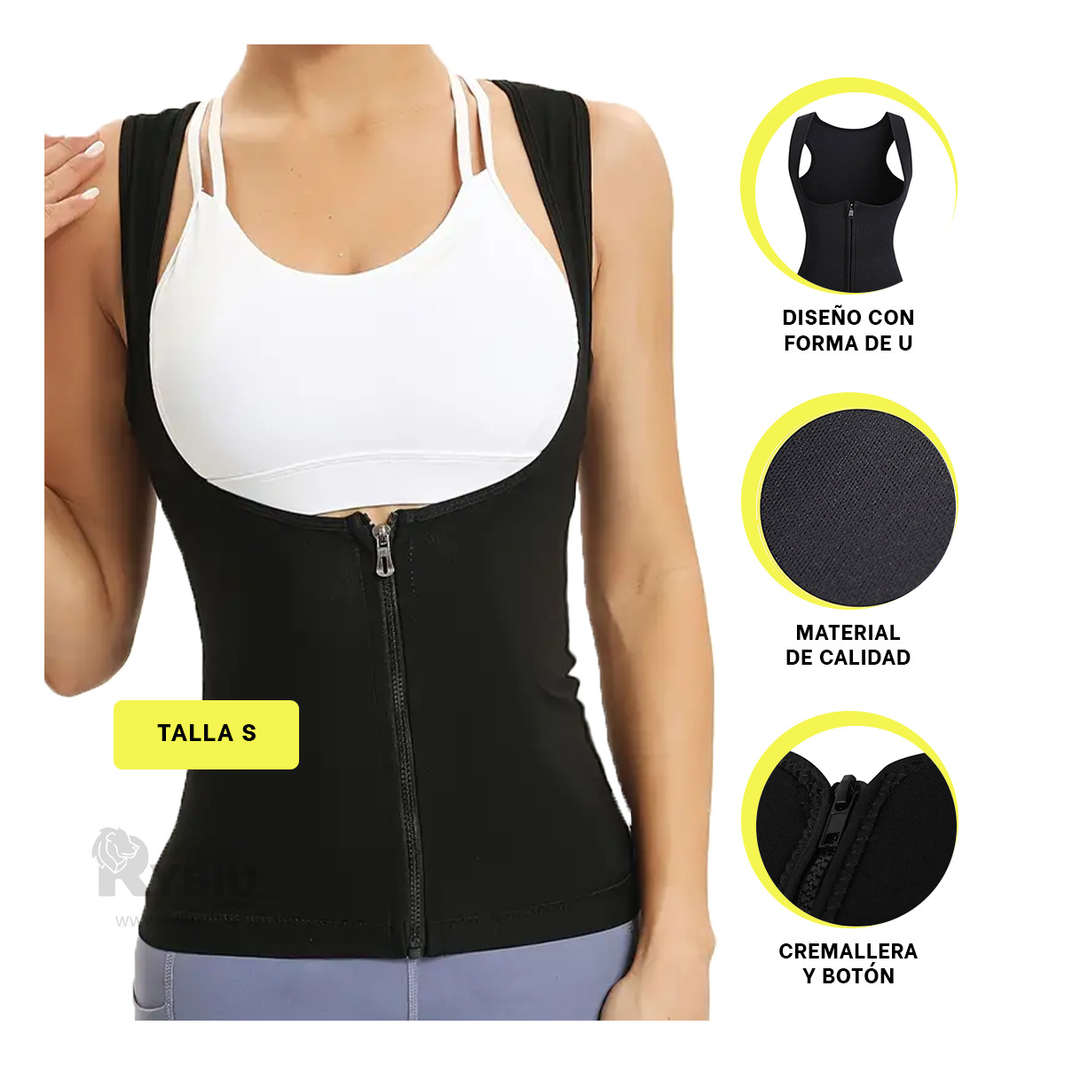 CHAQUETA MUJER RYBIU NEGRO DE30525 ENTRENAMIENTOS COMODO EN S + GIFT STICKERS - 3