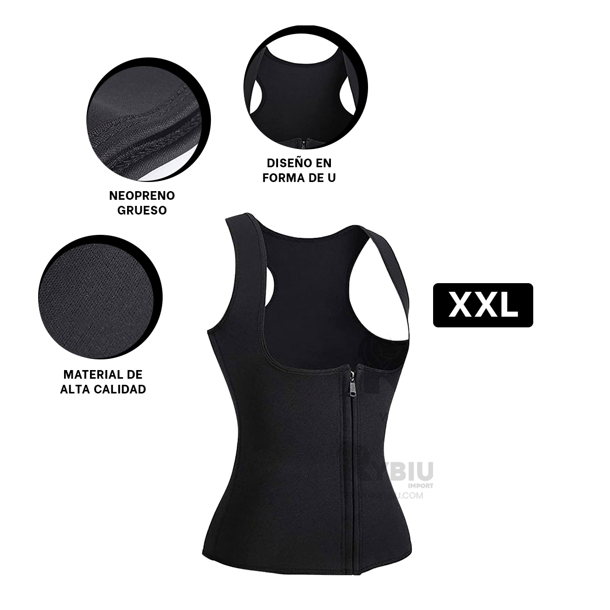 FAJA MUJER RYBIU NEGRO DE30525 CROSSFIT XXL + BANDERITAS ADHESIVAS - 3