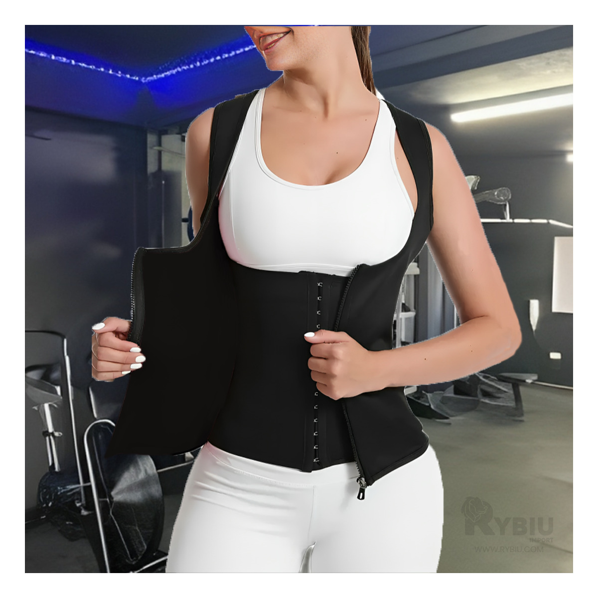 CHALECO MUJER RYBIU NEGRO DE30525 DEPORTIVO S + PAPEL REGALO - 1