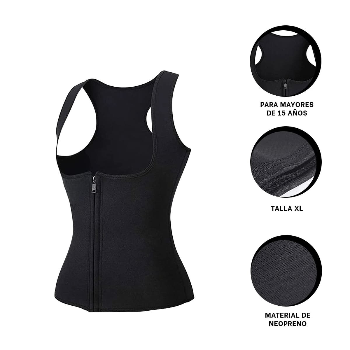CHALECO MUJER RYBIU NEGRO DE30525 TERMICO CON CIERRE TALLA XXL - 3
