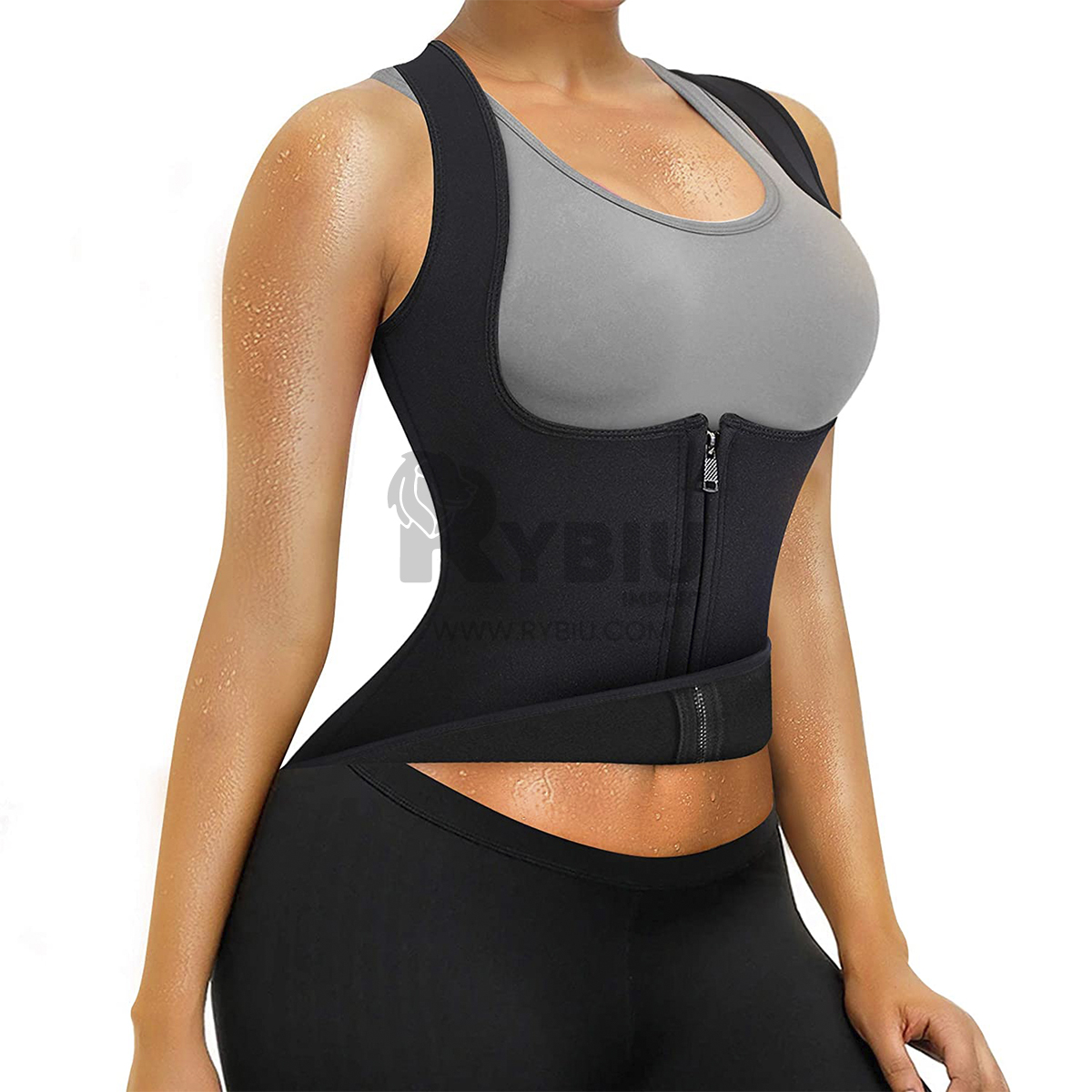 FAJA MUJER RYBIU NEGRO DE30523 CROSSFIT XL +BANDERITAS ADHESIVAS - 2