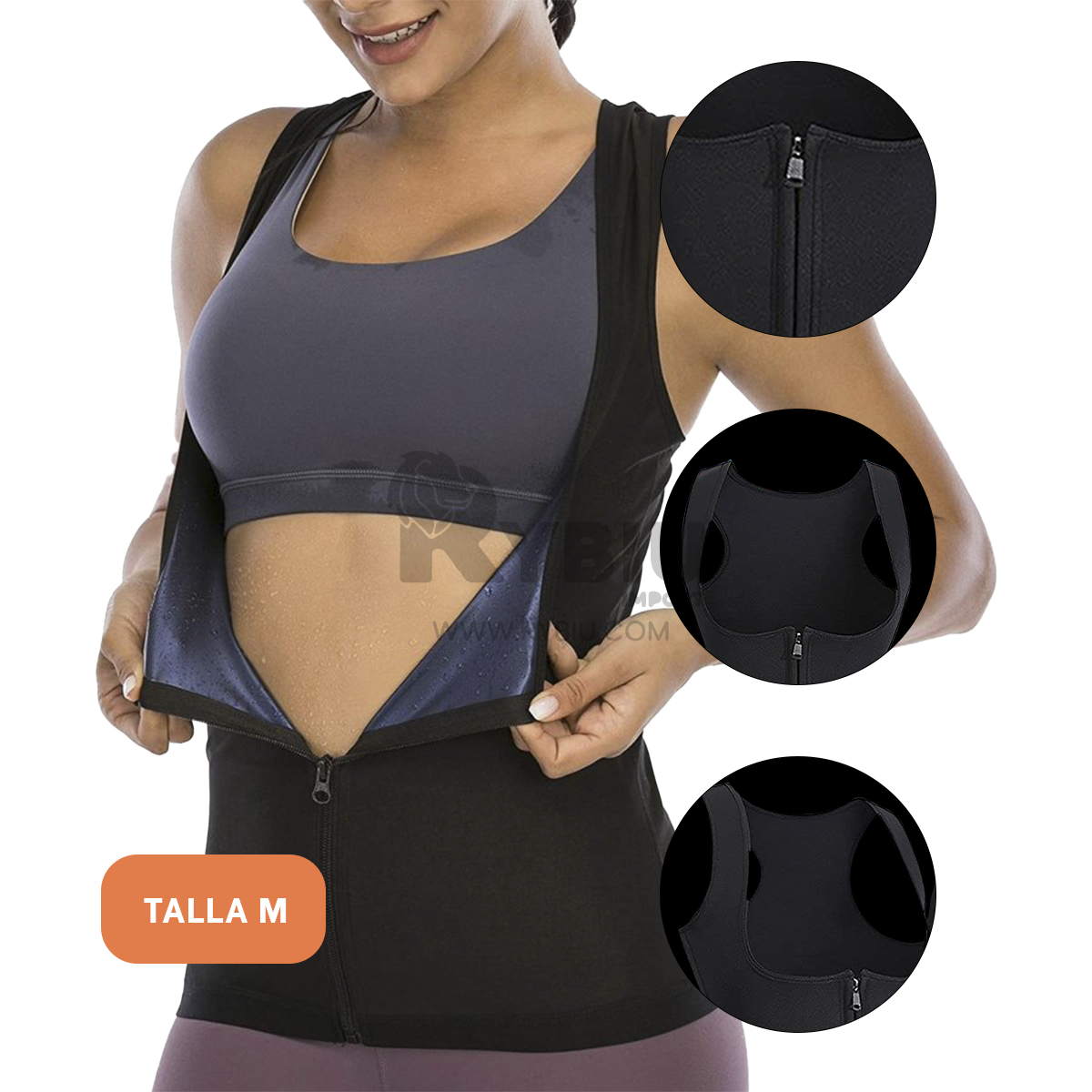 CHAQUETA MUJER RYBIU NEGRO DE30522 ENTRENAMIENTOS COMODO EN M + GIFT STICKERS - 5