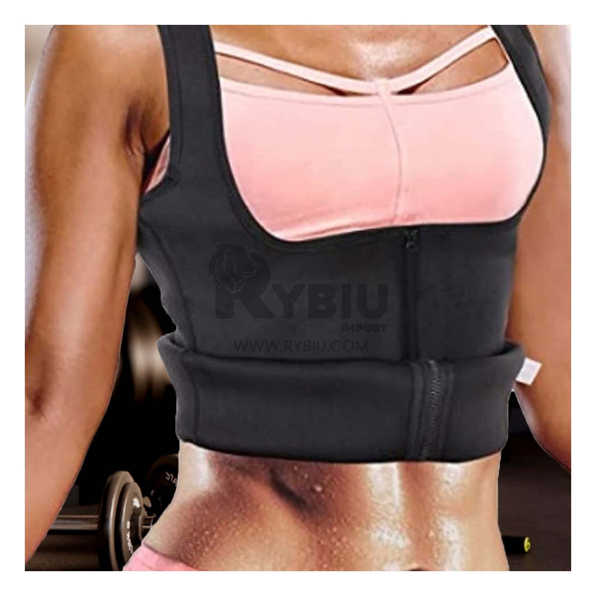 FAJA MUJER RYBIU NEGRO DE30525 CROSSFIT XXL + REGALO LIGAS PEINAR - 4