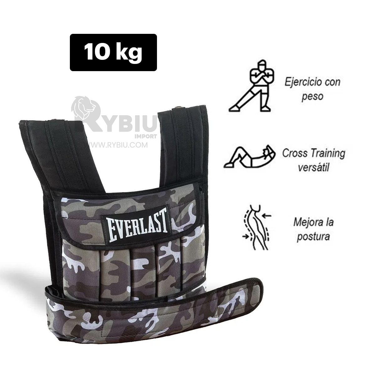 PECHERA RYBIU 10KG BLANCO TONIFICACION PECTORAL + GIFT MINIAGENDA - 3