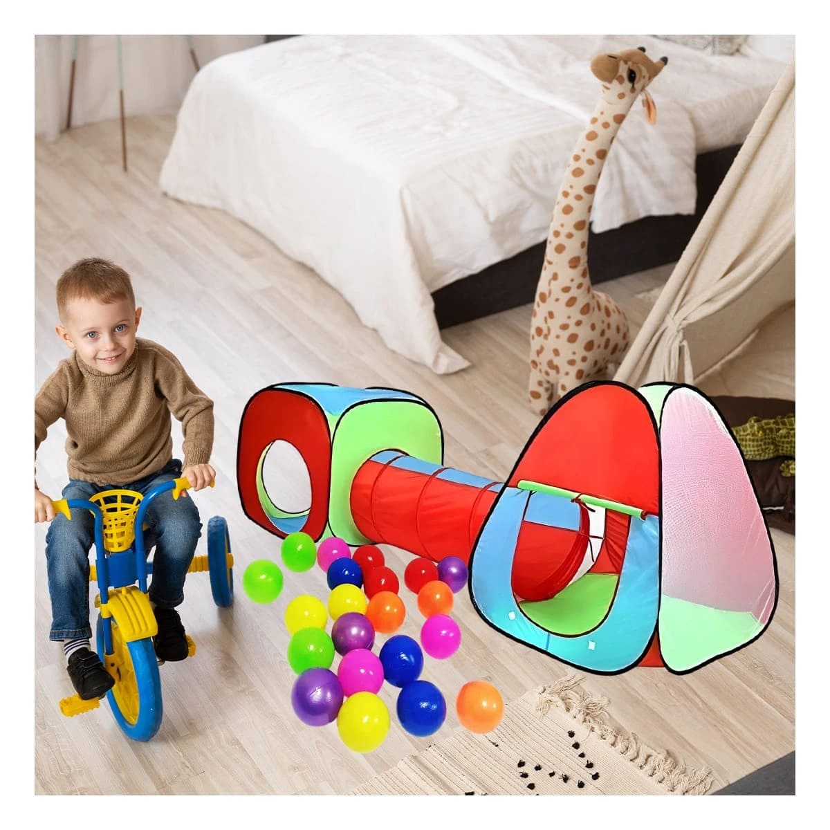 CASITA PARA NIÑO CON TUNEL EN MULTICOLOR Y+REGALO AGENDITA - 1
