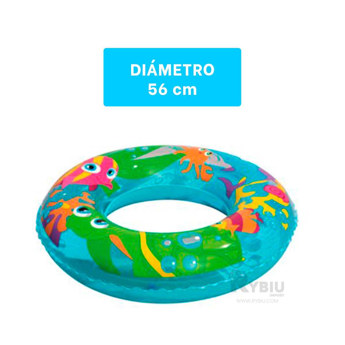 INFLABLE DE TORTUGA CELESTE MOD.36013 Y+ENVOLTORIO DE REGALO - 1