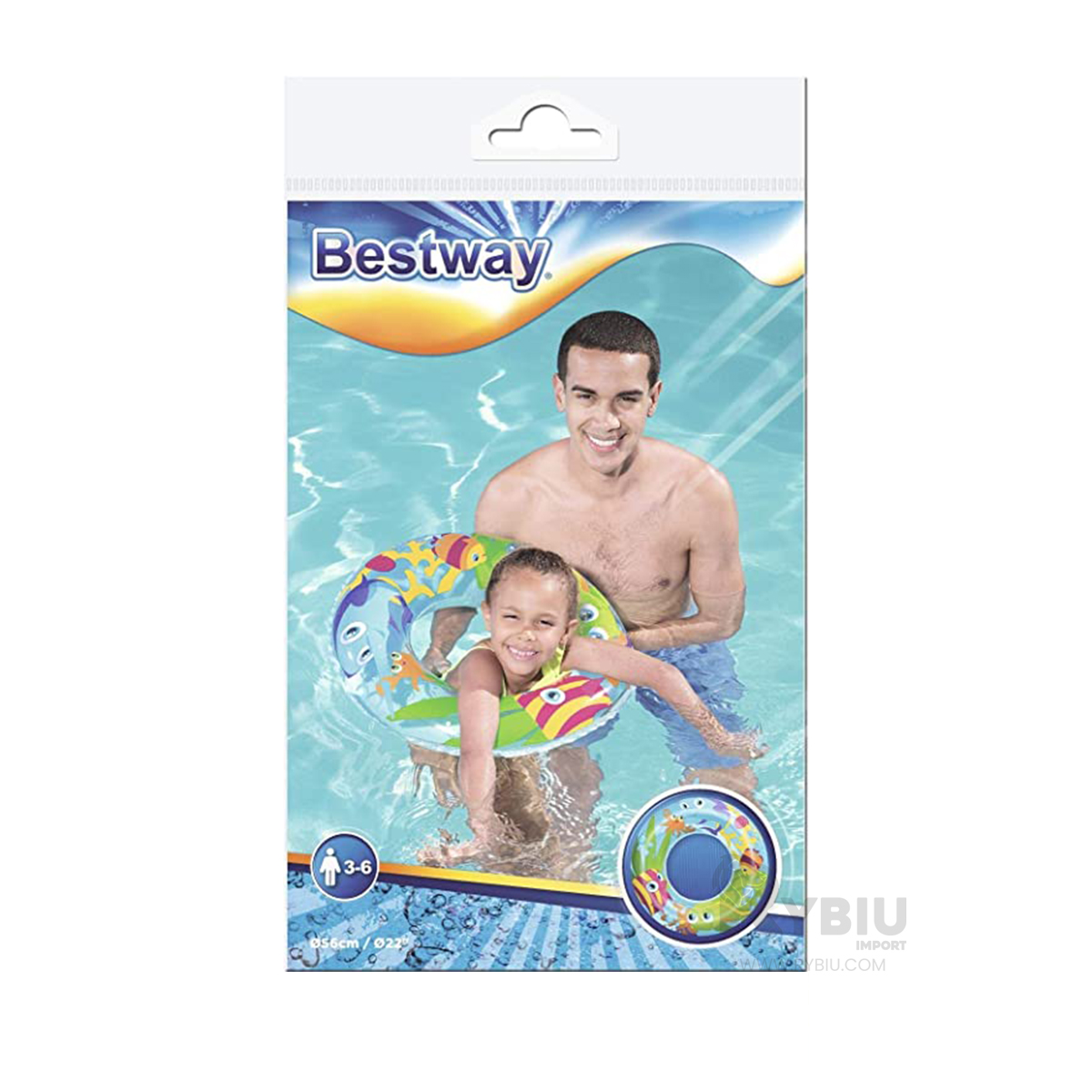 INFLABLE DE TORTUGA CELESTE MOD.36013 Y+ENVOLTORIO DE REGALO - 2