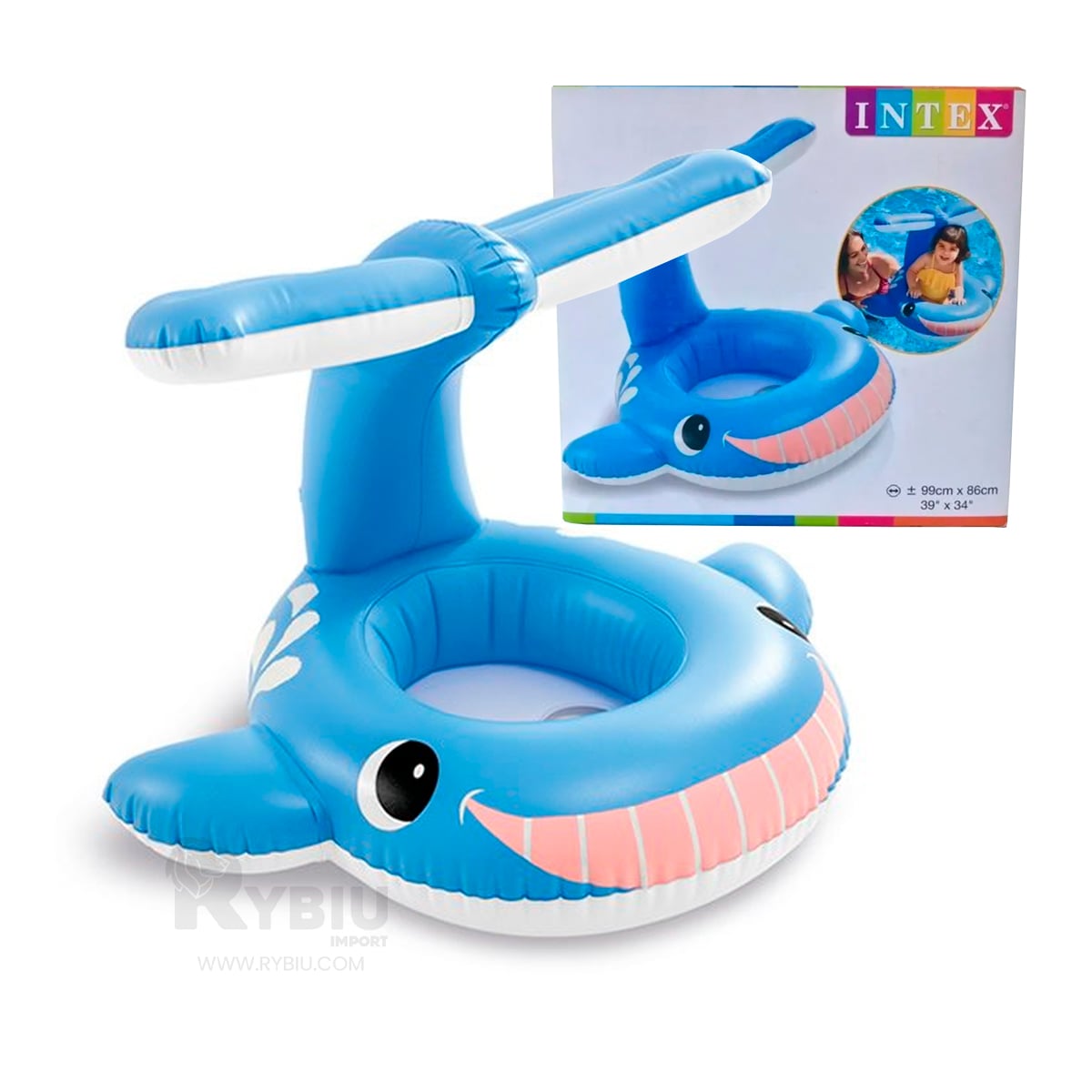 SALVAVIDAS DURADERO EN PVC COLOR CELESTE Y+GIFT STICKERS - 1