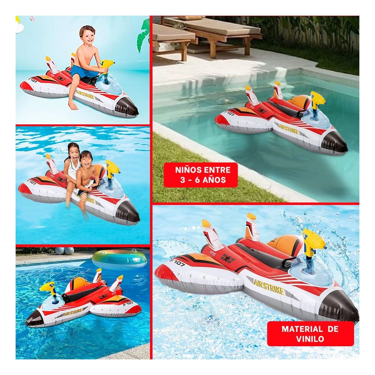 COLCHONETA INFANTIL AVION 57536NP COMODA Y PORTATIL PARA NINOS Y+LIGAS REGALO - 5