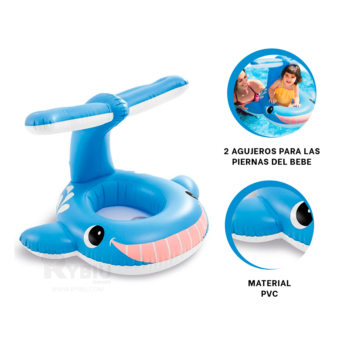 SALVAVIDAS RESISTENTE EN CELESTE 56591NP Y+PAPEL DE REGALO - 1