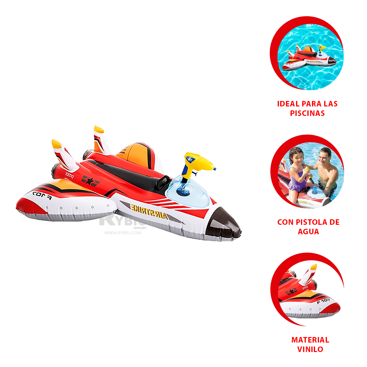 INFLABLE PARA PISCINA ROJO 57536NP Y+REGALO AGENDITA - 1