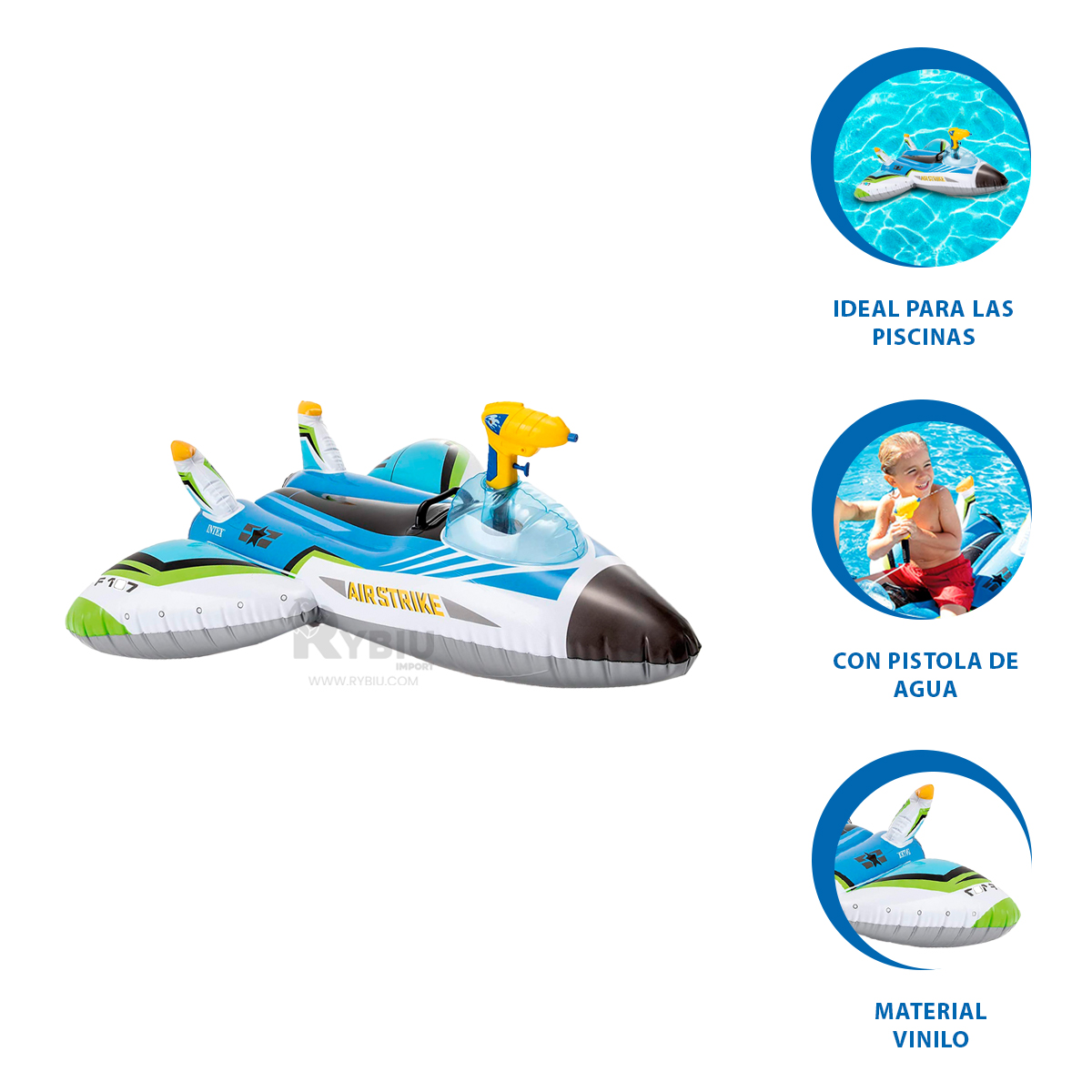 INFLABLE RYBIU CON DISEÑO PARA FIESTAS AZUL + REGALO AGENDITA - 1